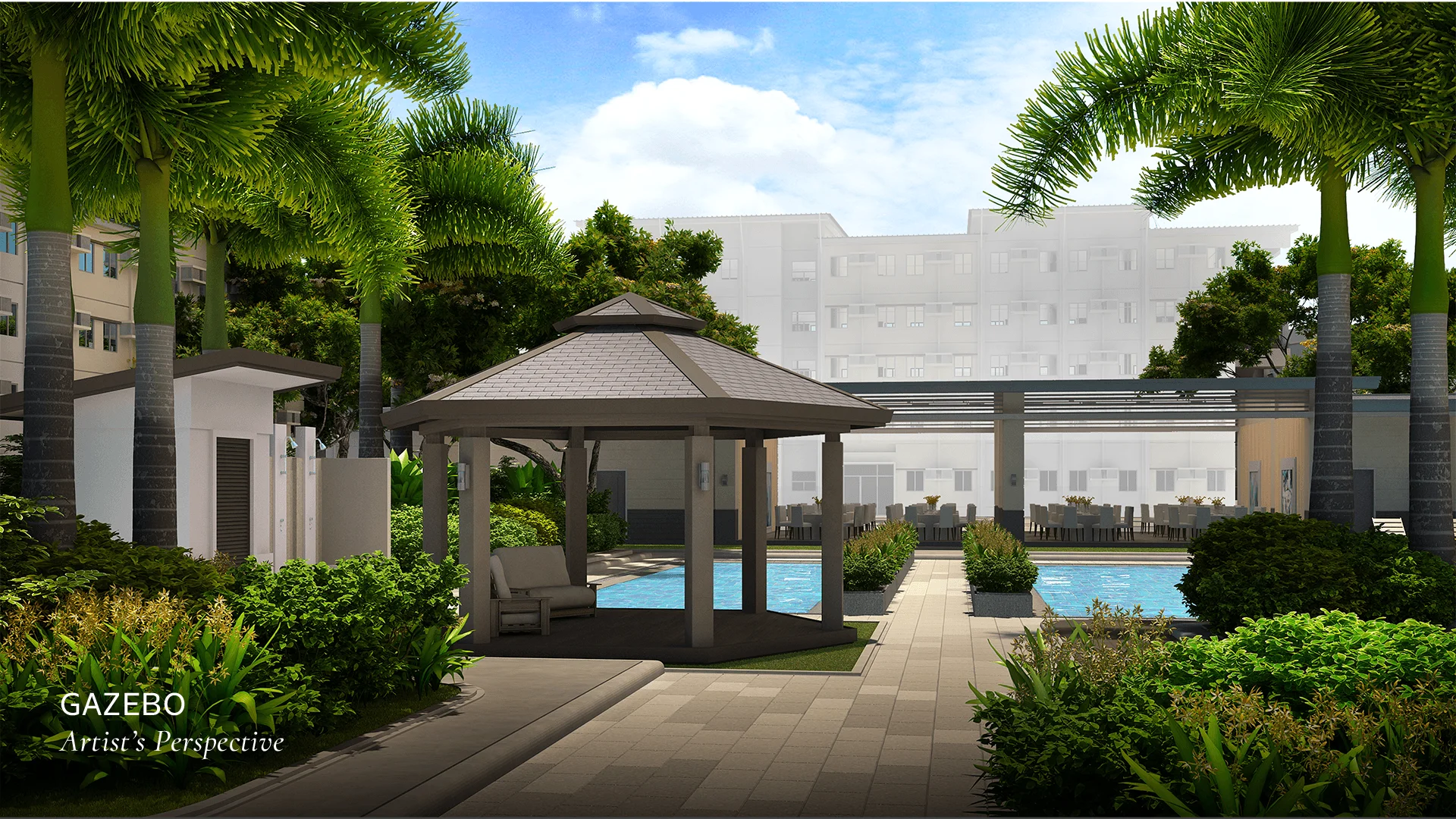 An amenity area at Trees Residences.