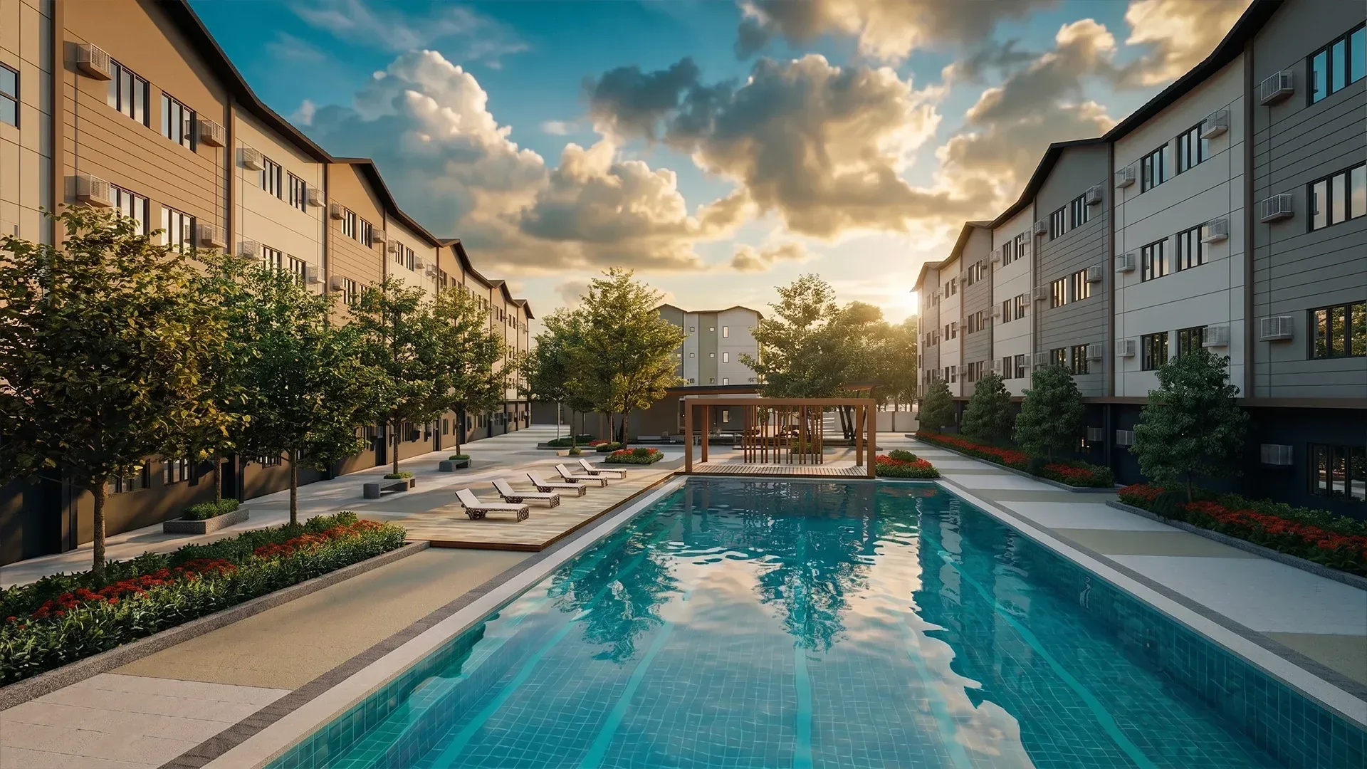 The swimming pool at Zeal Residences.