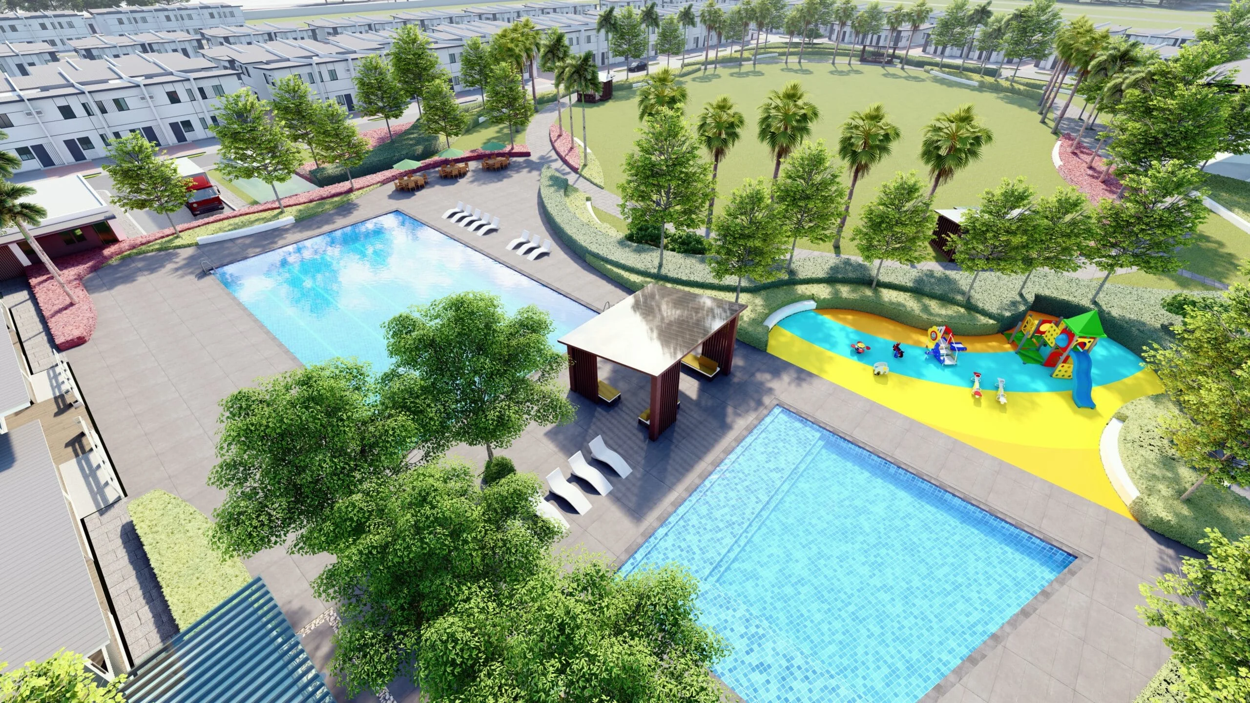 The main amenity area at Cheerful Homes 2.