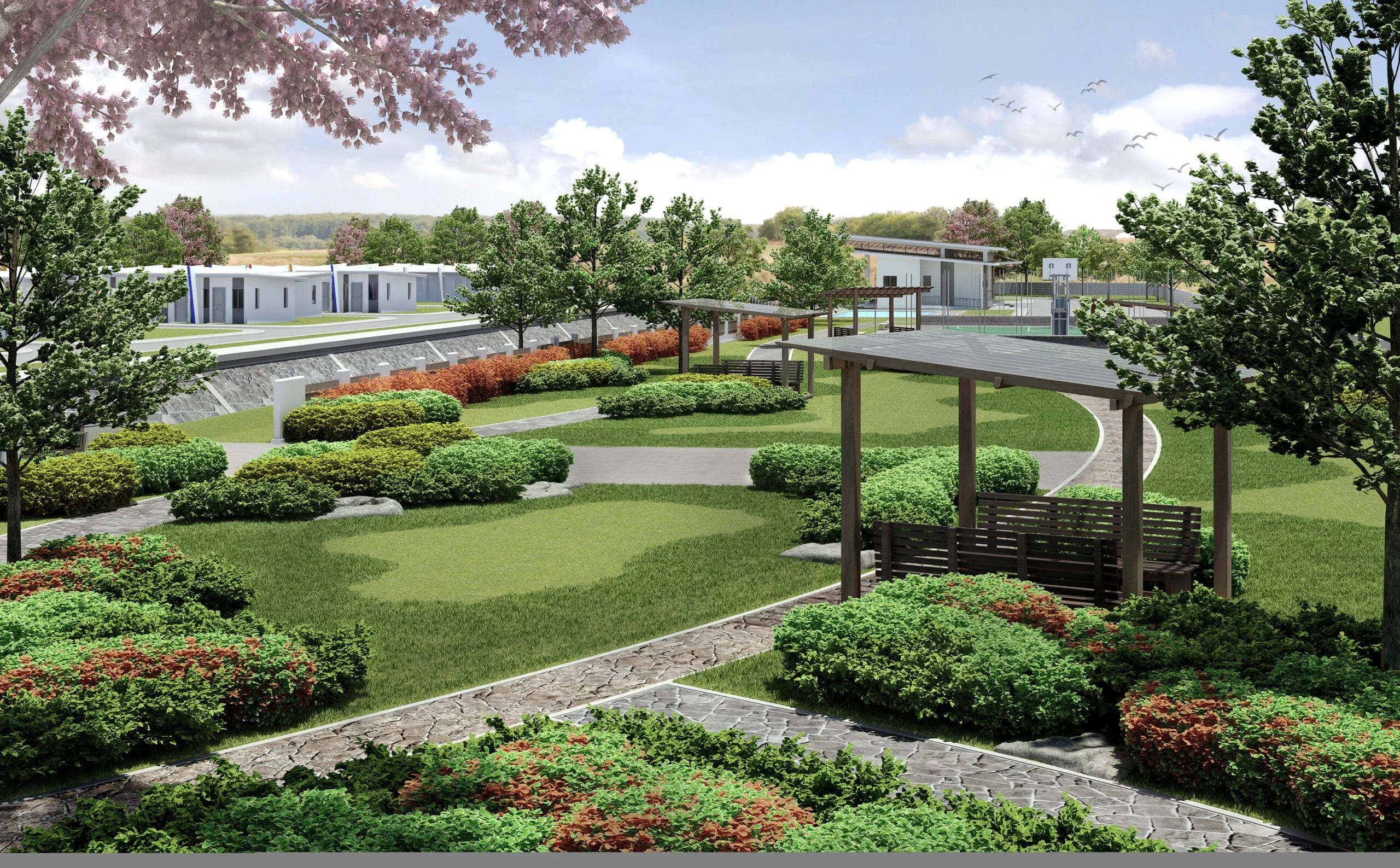 The park at Cheerful Homes.