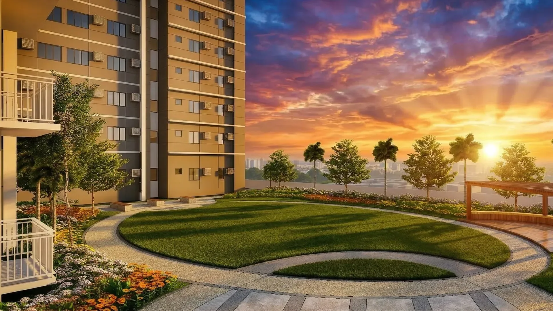 The amenity deck at Twin Residences.