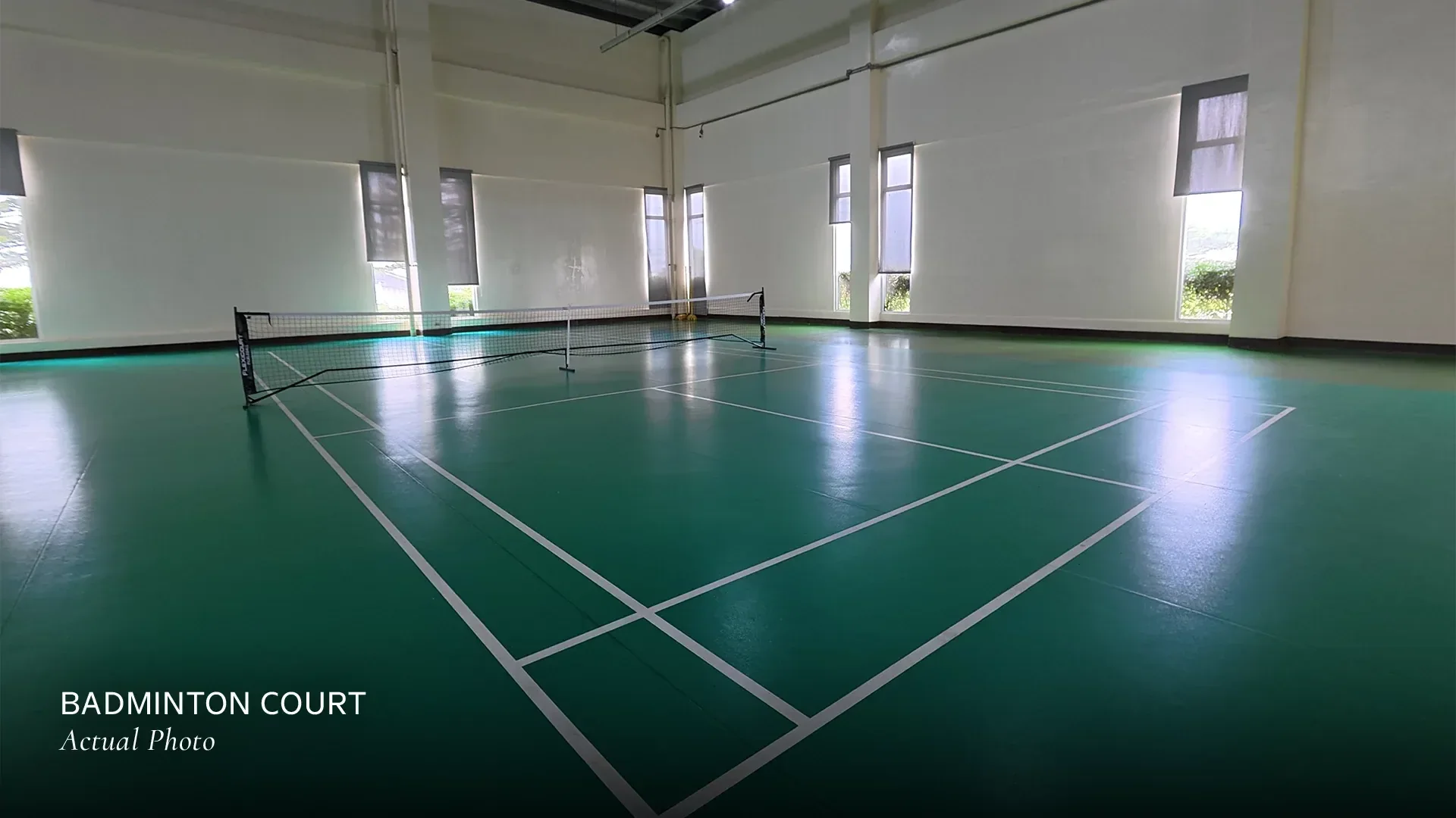 The badminton court at Cool Suites.