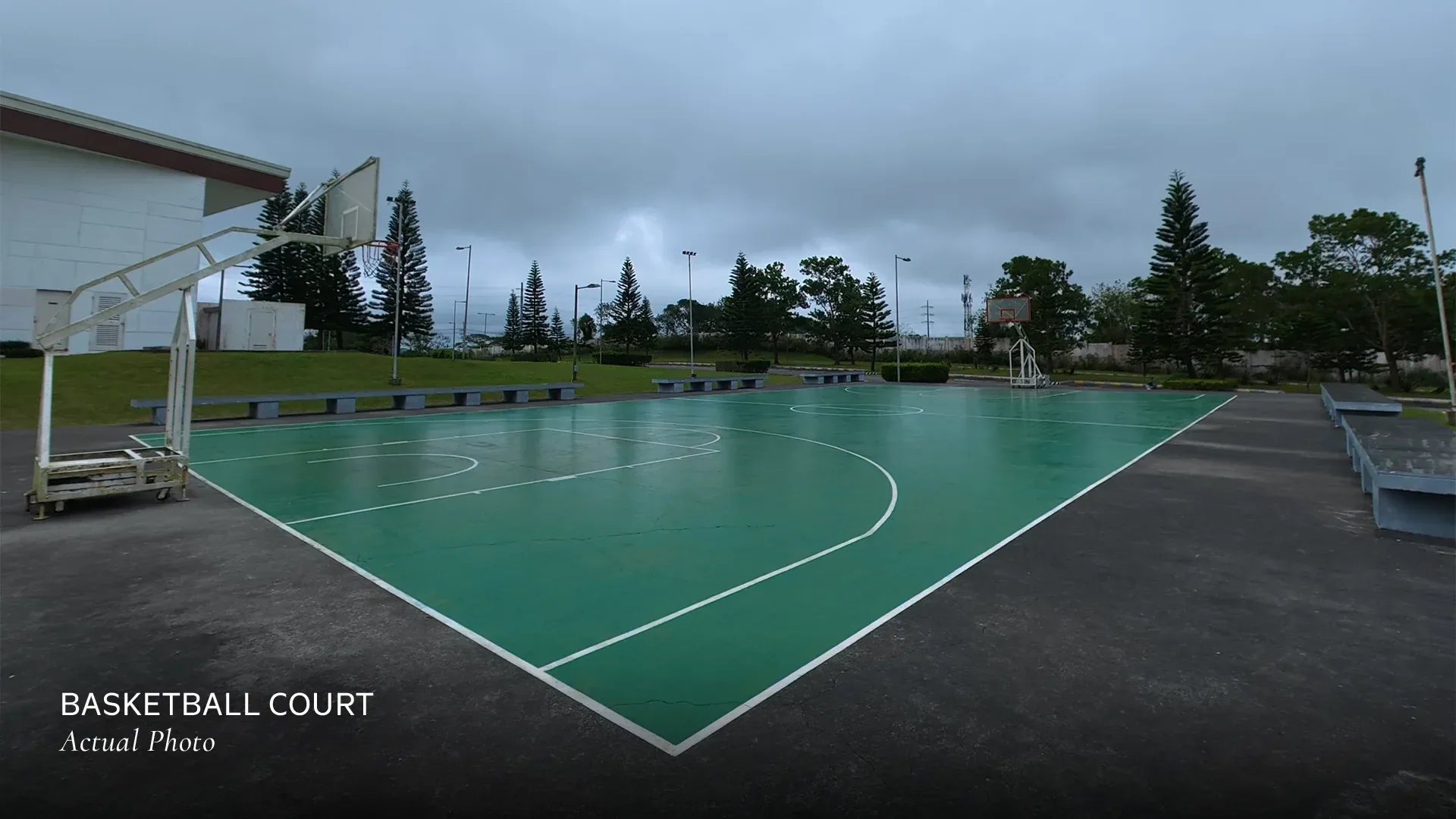 The basketball court at Cool Suites.