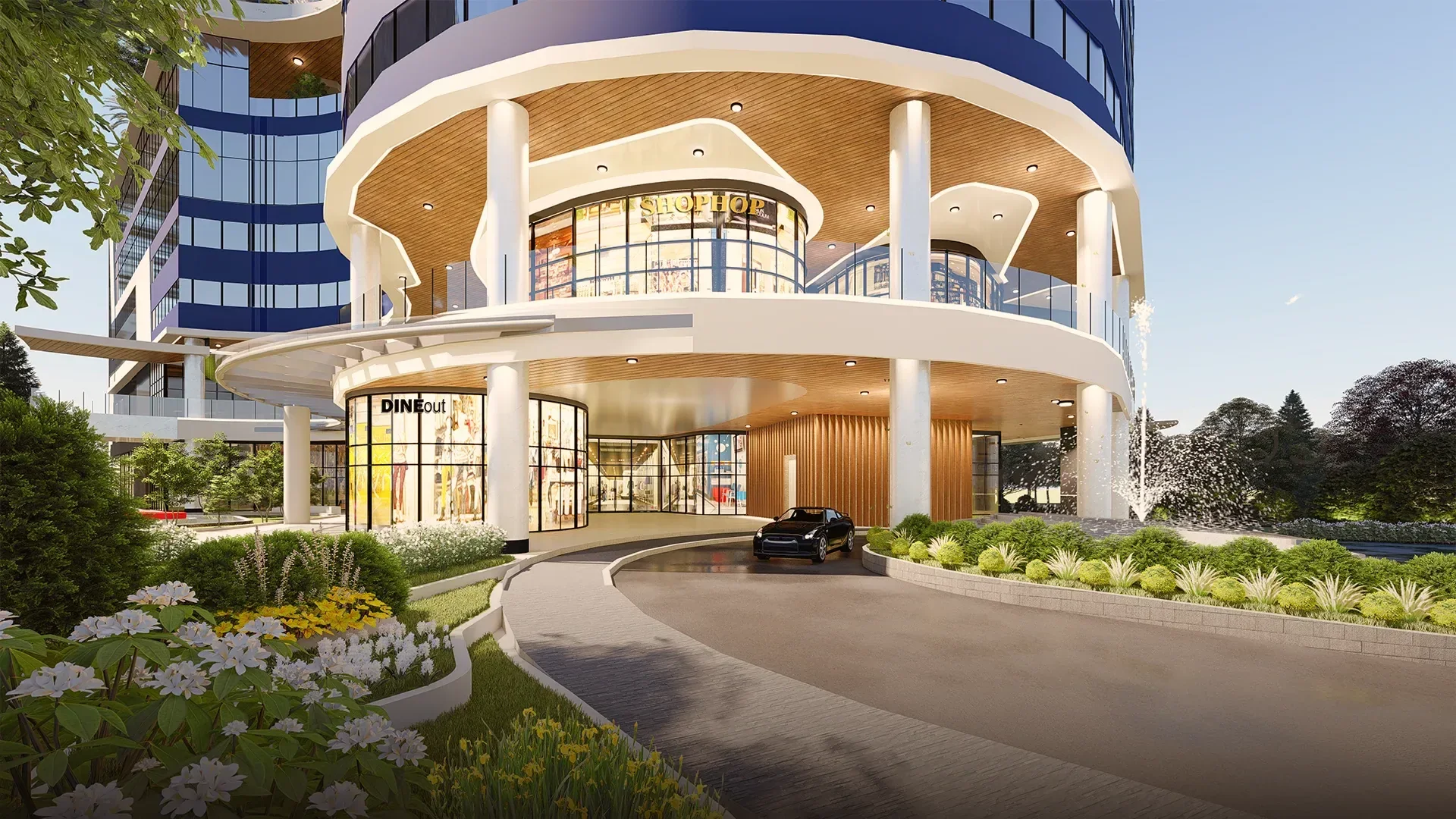 The drop-off area at Air Residences.