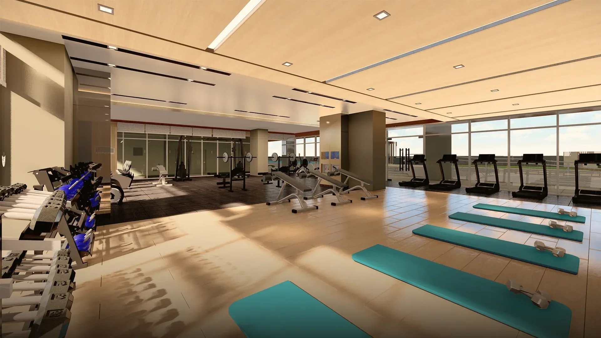 The fitness gym at Mint Residences.