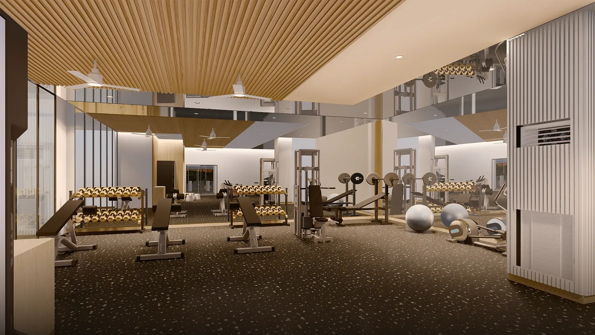 The fitness area at Gold City.