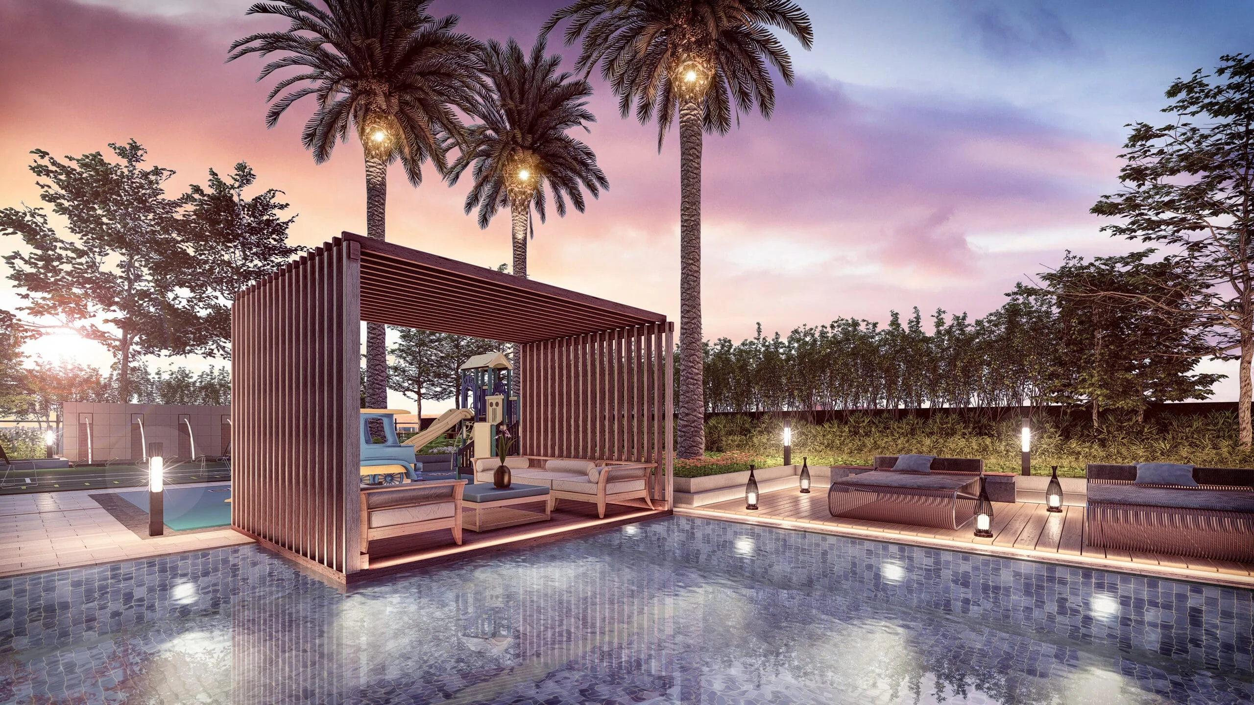 A gazebo at Gem Residences.