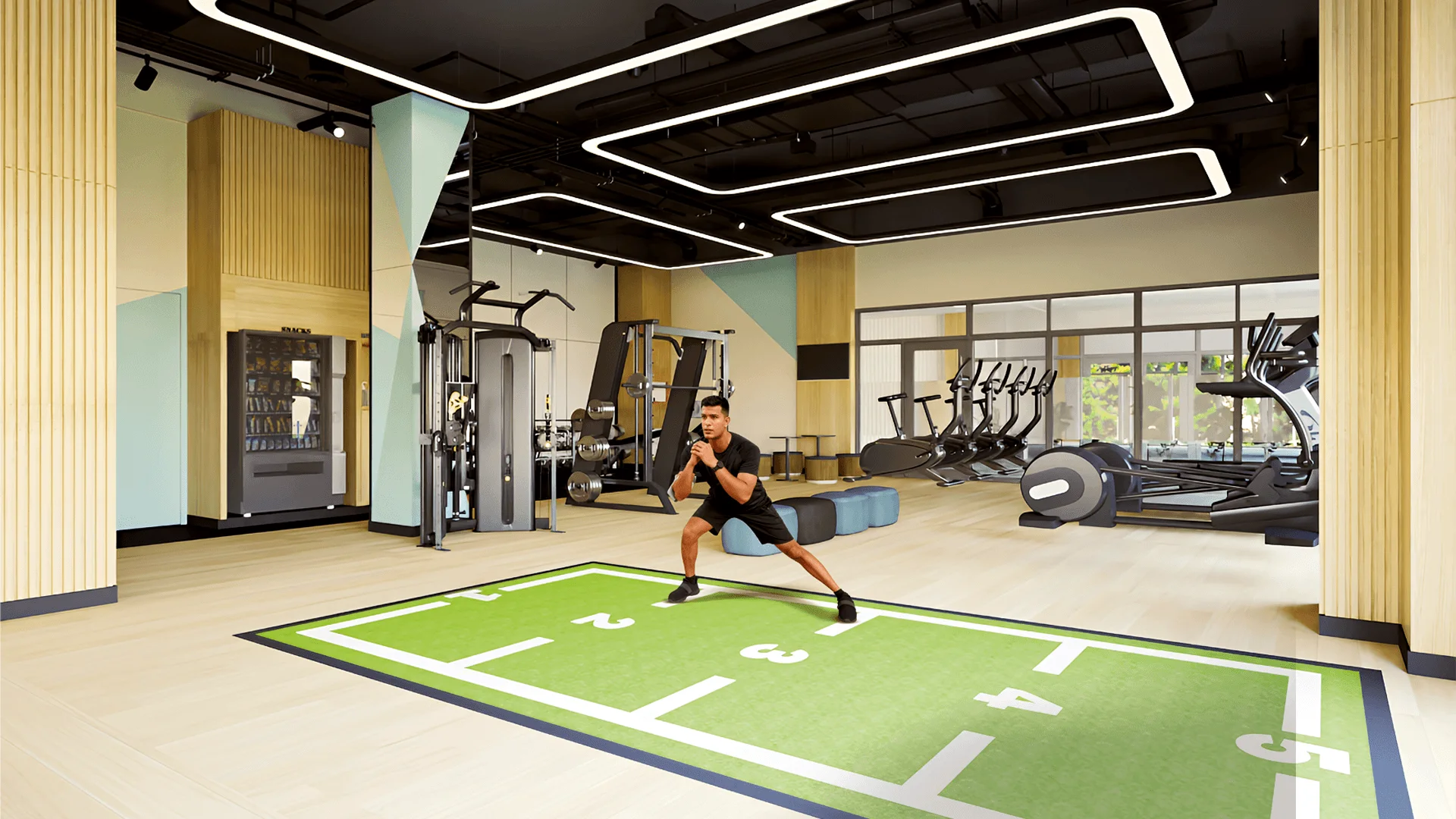 The gym at Symphony Homes.