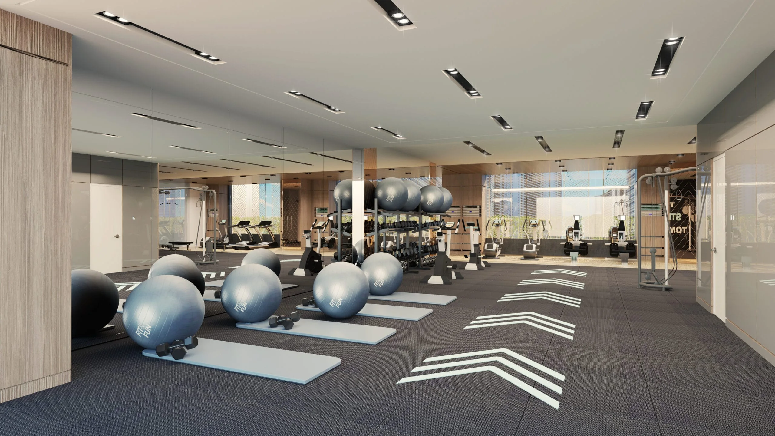 The fitness gym at Gem Residences.