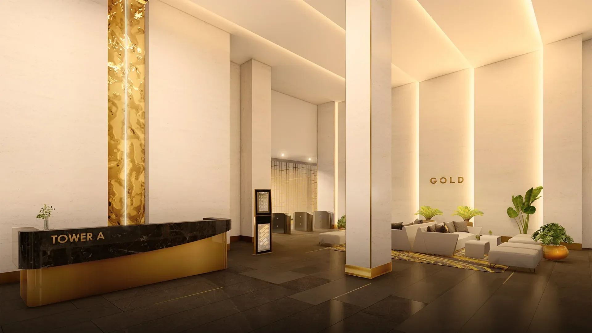 The grand lobby at Gold City.