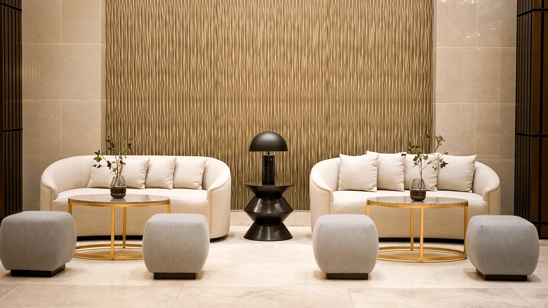 The grand lobby at Red Residences.