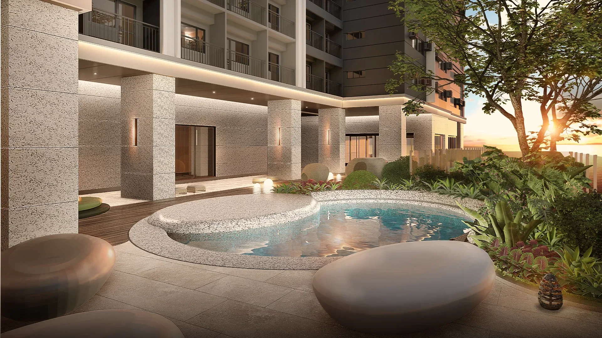 The lobby at Sands Residences.