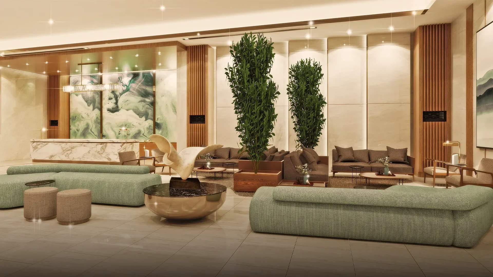The lounge area at Mint Residences.
