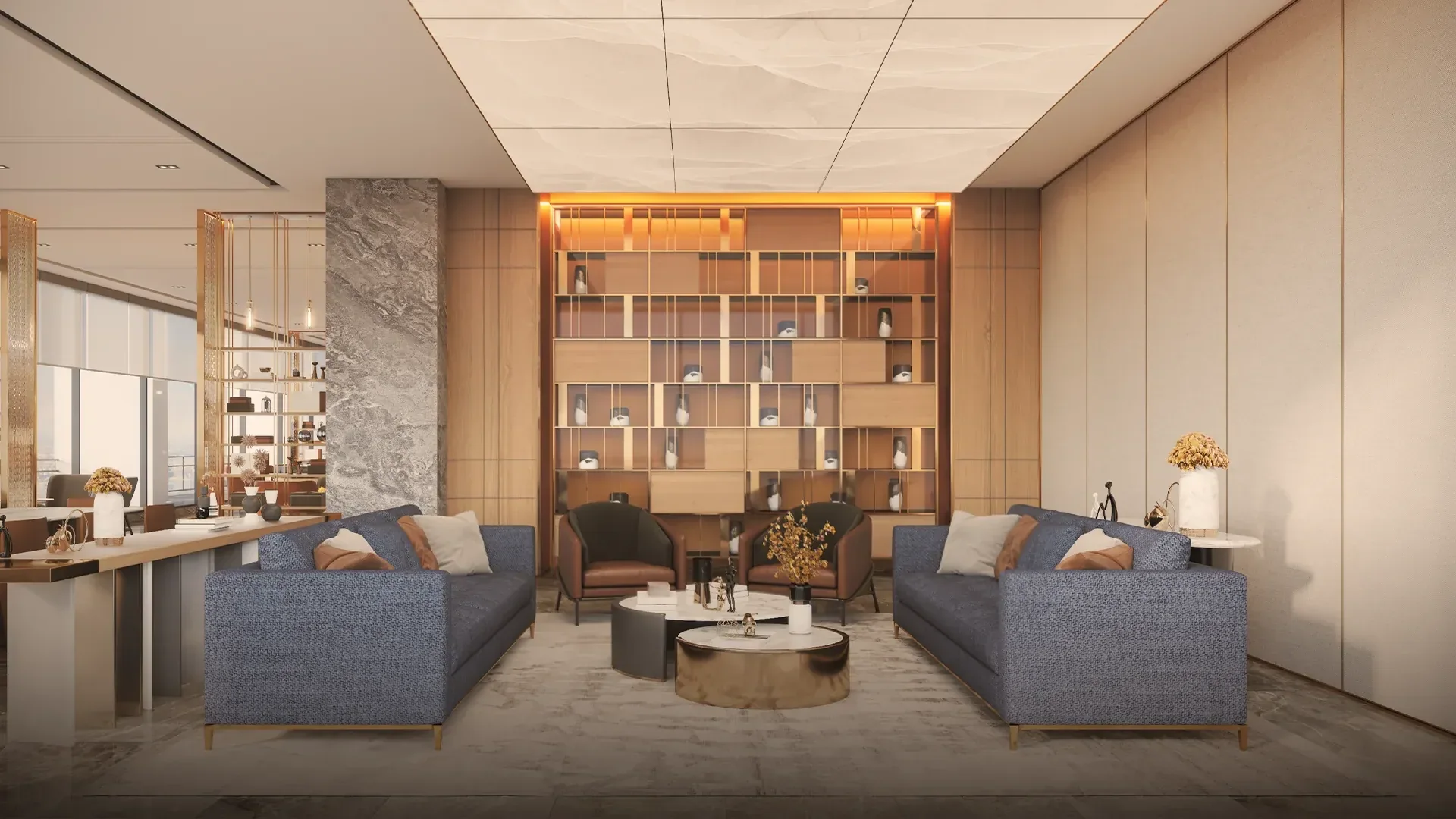 The lounge at Sands Residences.