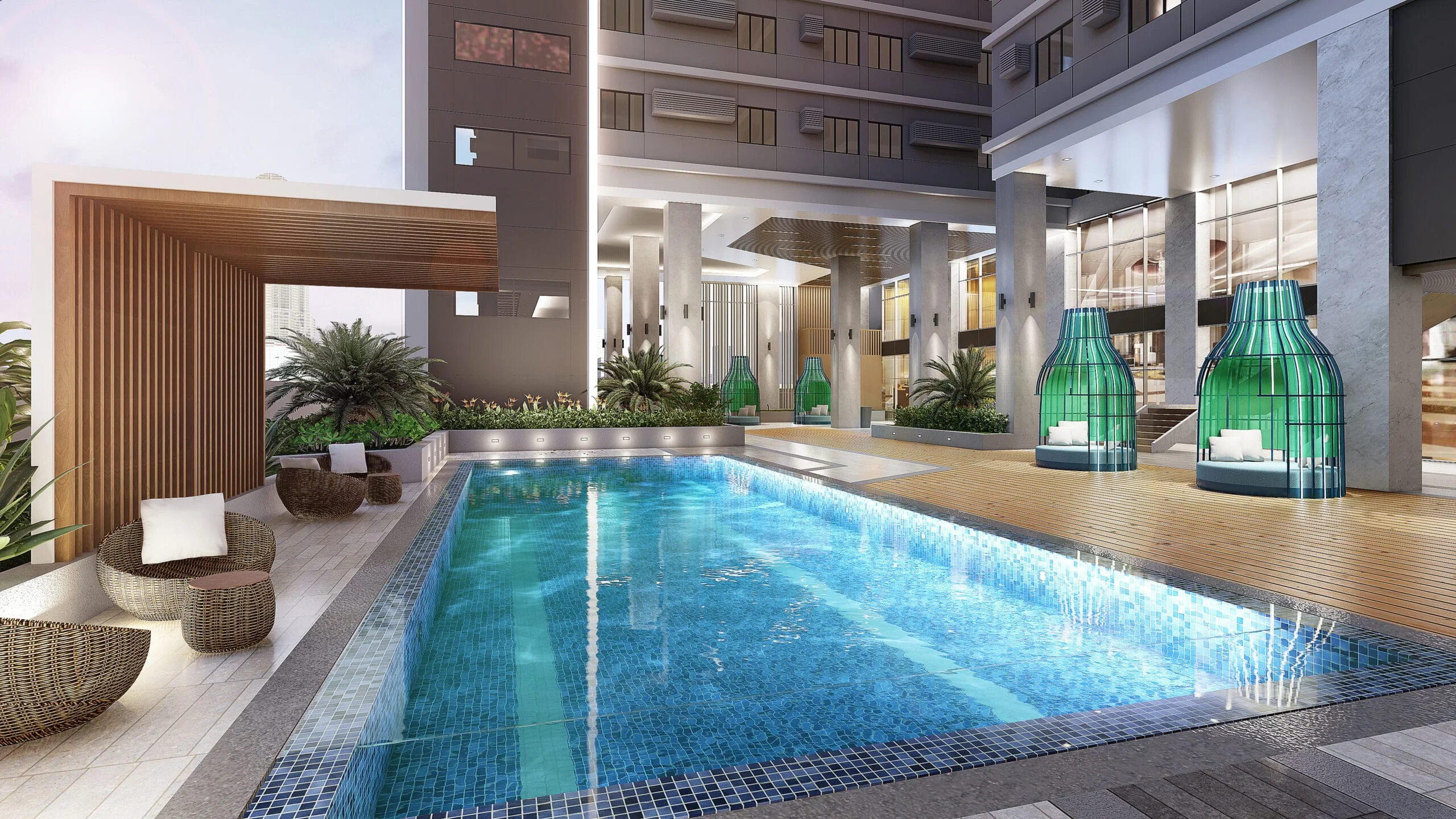 The swimming pool at Jade Residences.