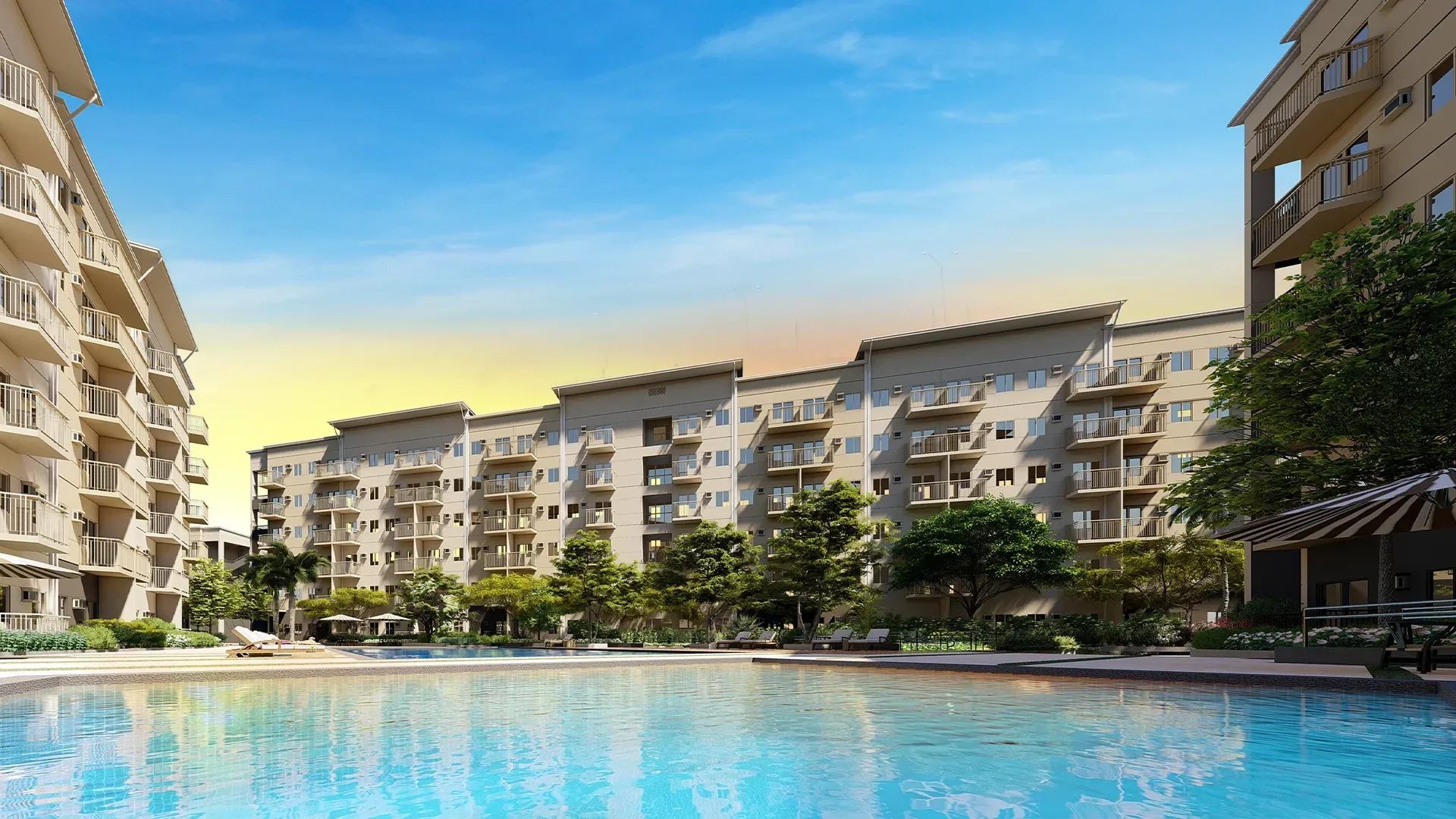 The swimming pool at Hill Residences.