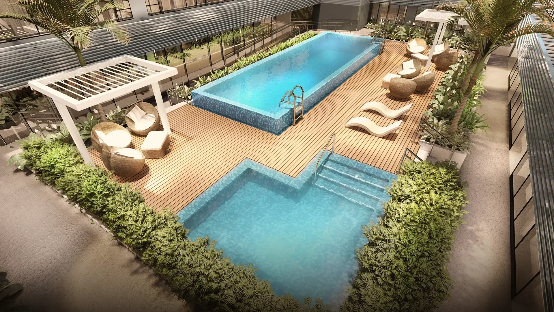 The pool at Ice Tower Residential Offices.