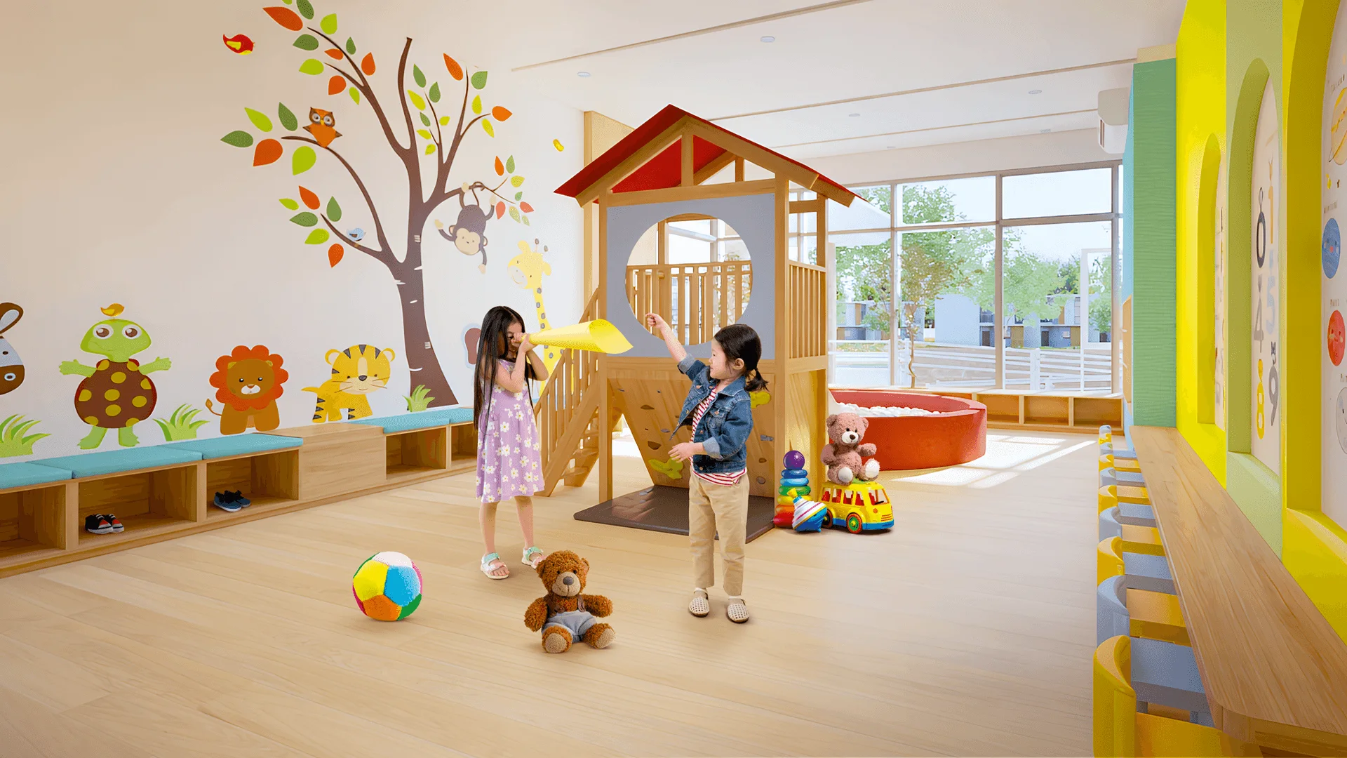 The Toddler Center play area at Symphony Homes.