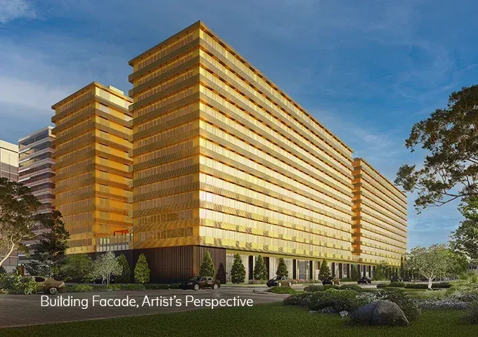 Gold City township facade across NAIA Terminal 1.