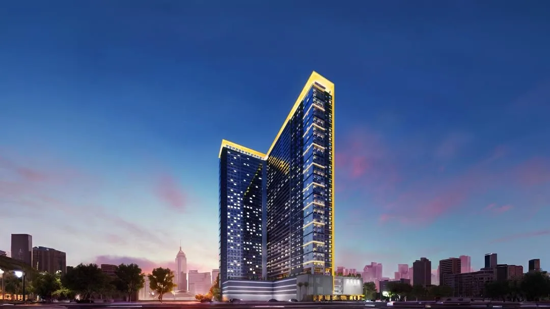 Glam Residences tower facade along EDSA, Quezon City.
