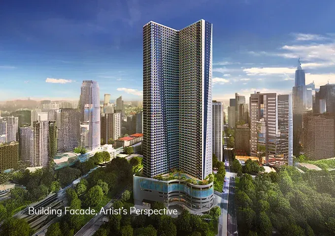 Air Residences tower facade in Makati City.