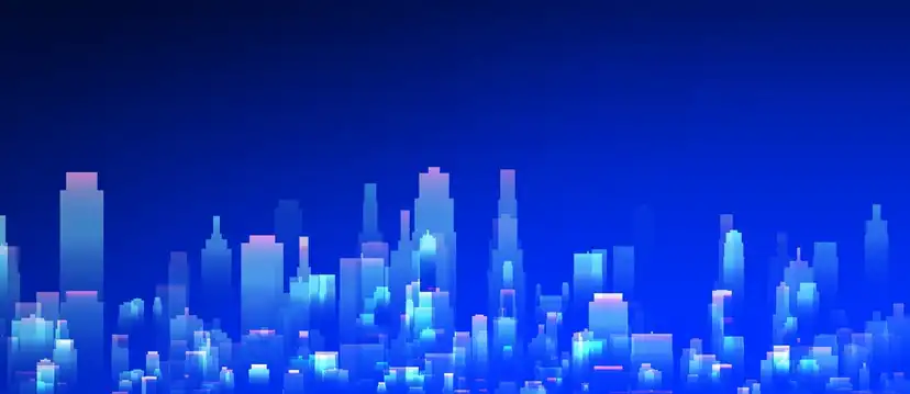 Stylised navy night skyline illustration of Metro Manila high-rises.