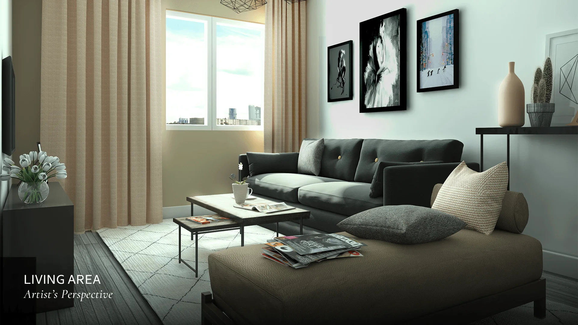 A unit interior at Leaf Residences.