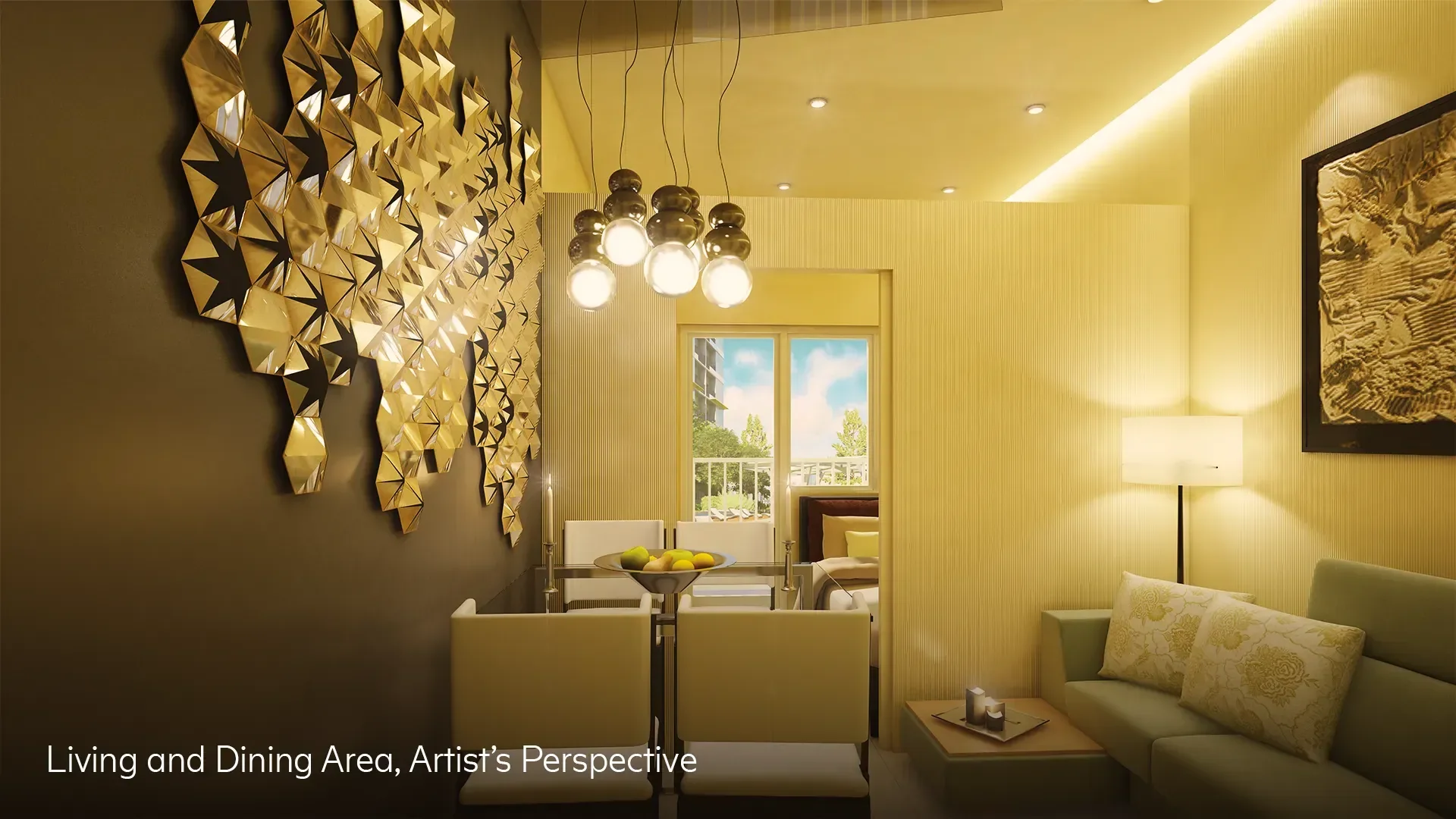 A unit interior at Fame Residences.