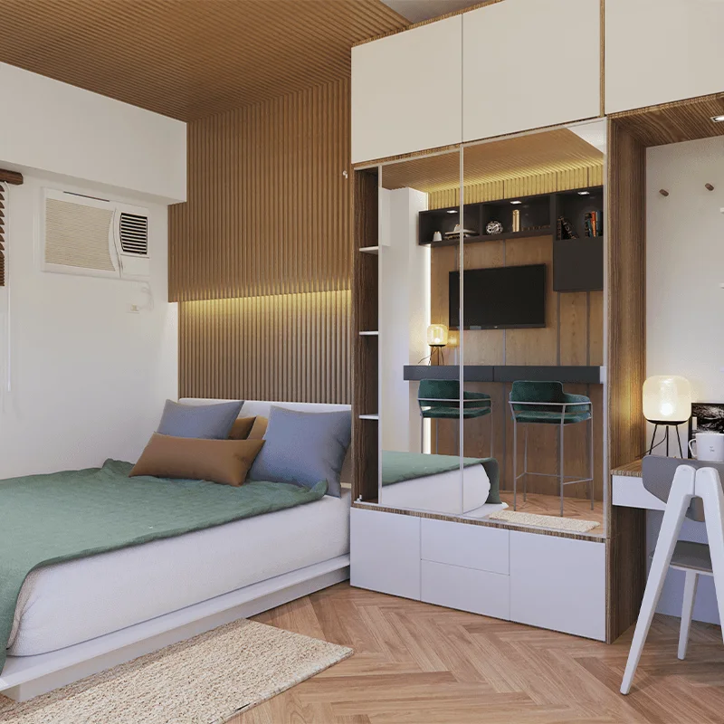 A unit interior at Glade Residences.