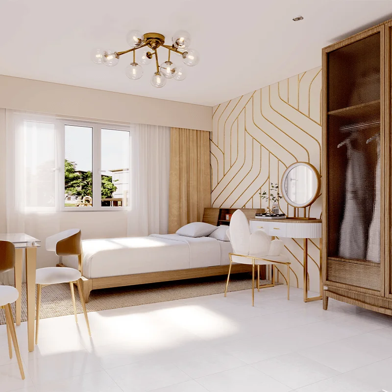 A unit interior at Turf Residences.