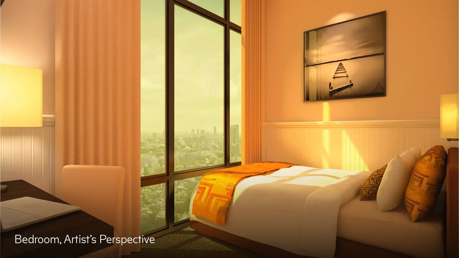 A unit interior at Fame Residences.