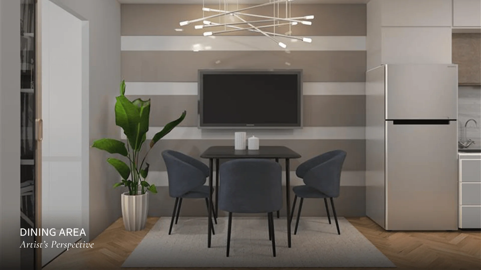 A unit interior at South 2 Residences.