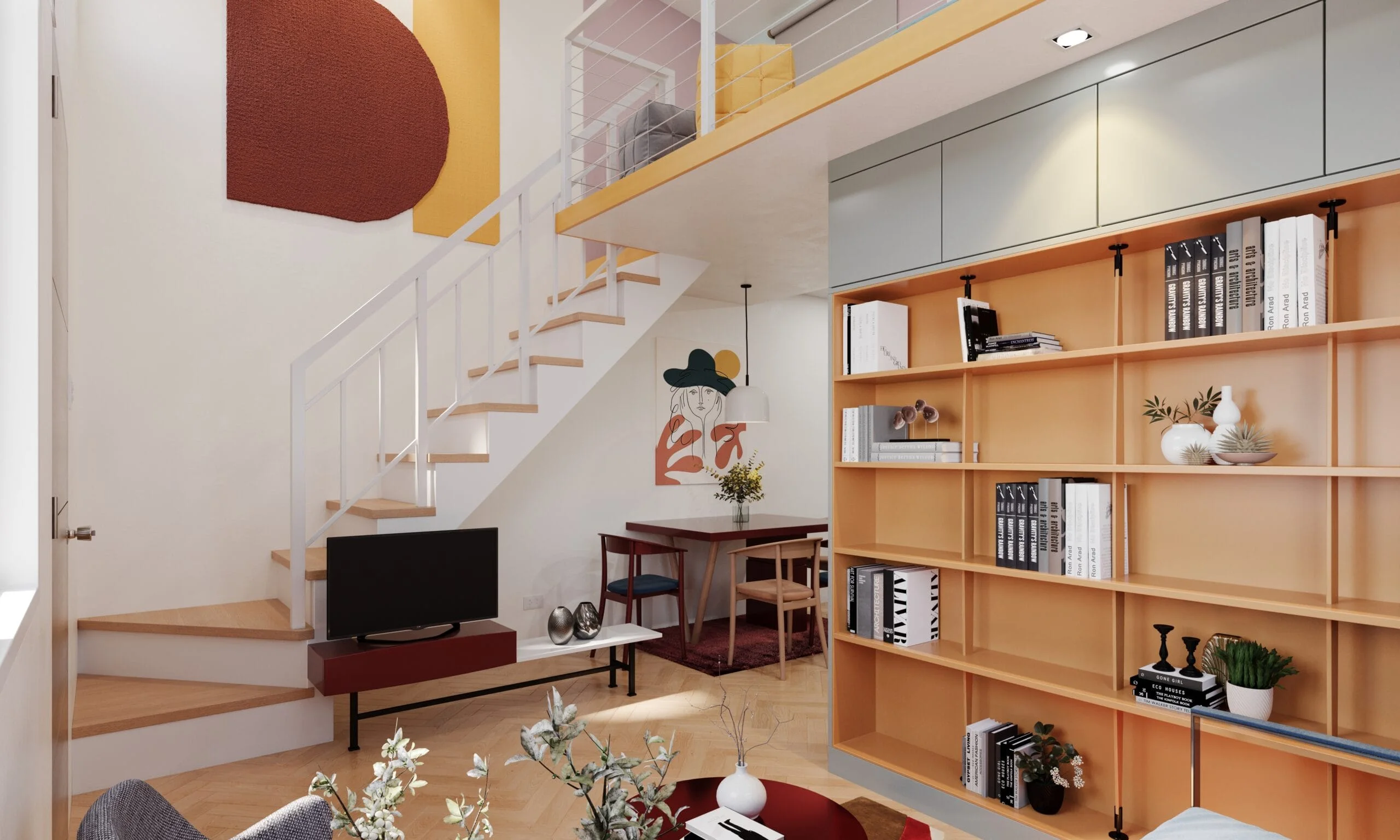 A dressed corner unit interior at Cheerful Homes 2.