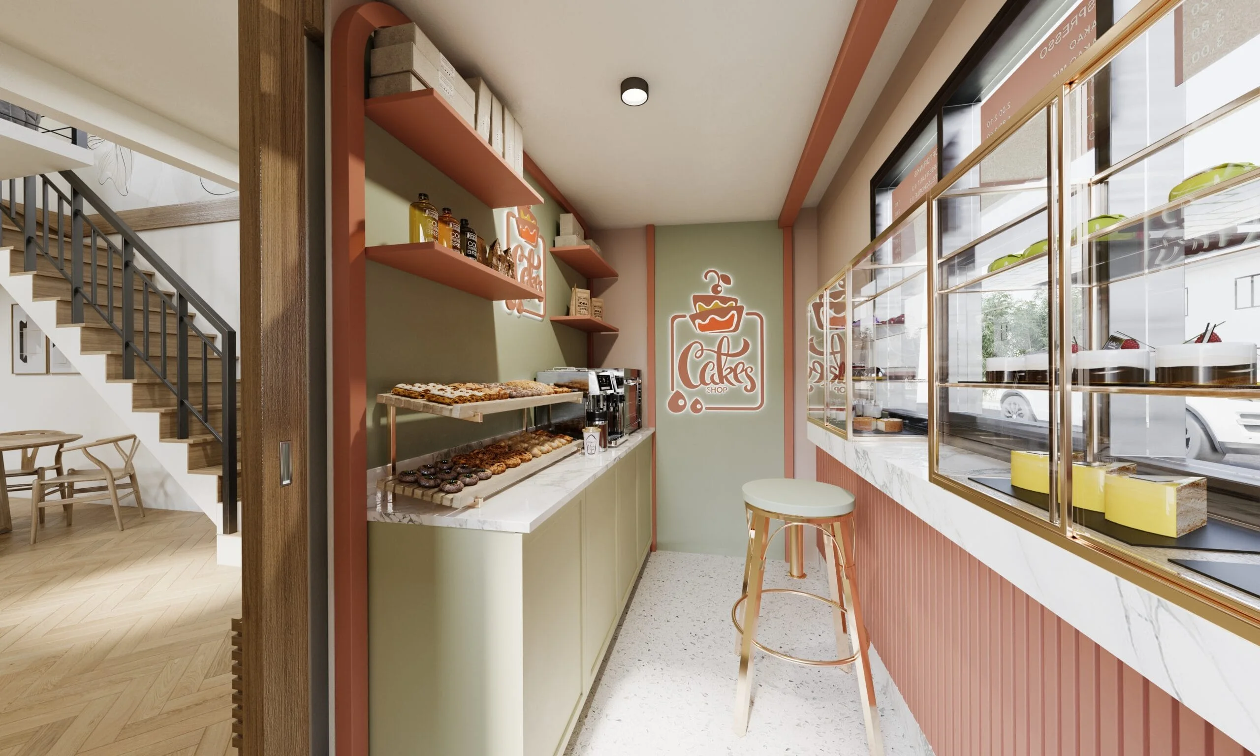A dressed shophouse corner unit interior at Cheerful Homes 2.
