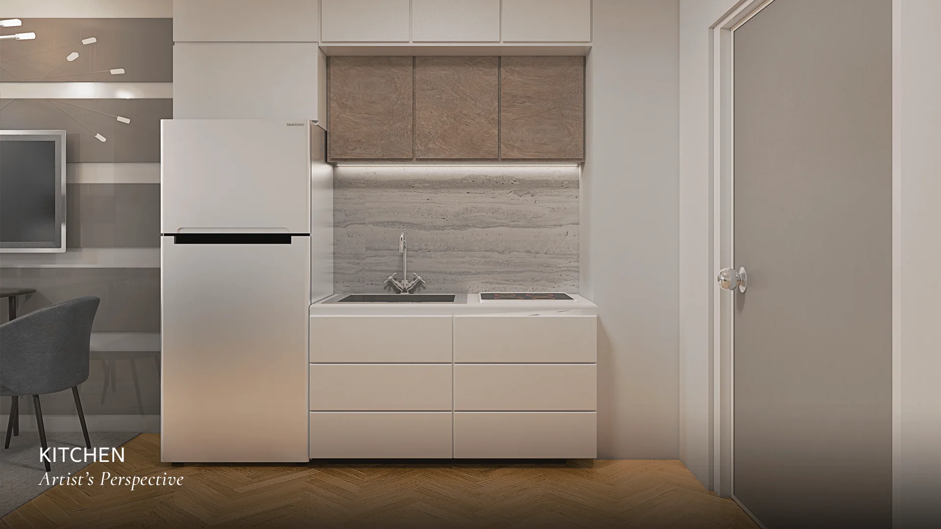 A unit interior at South 2 Residences.