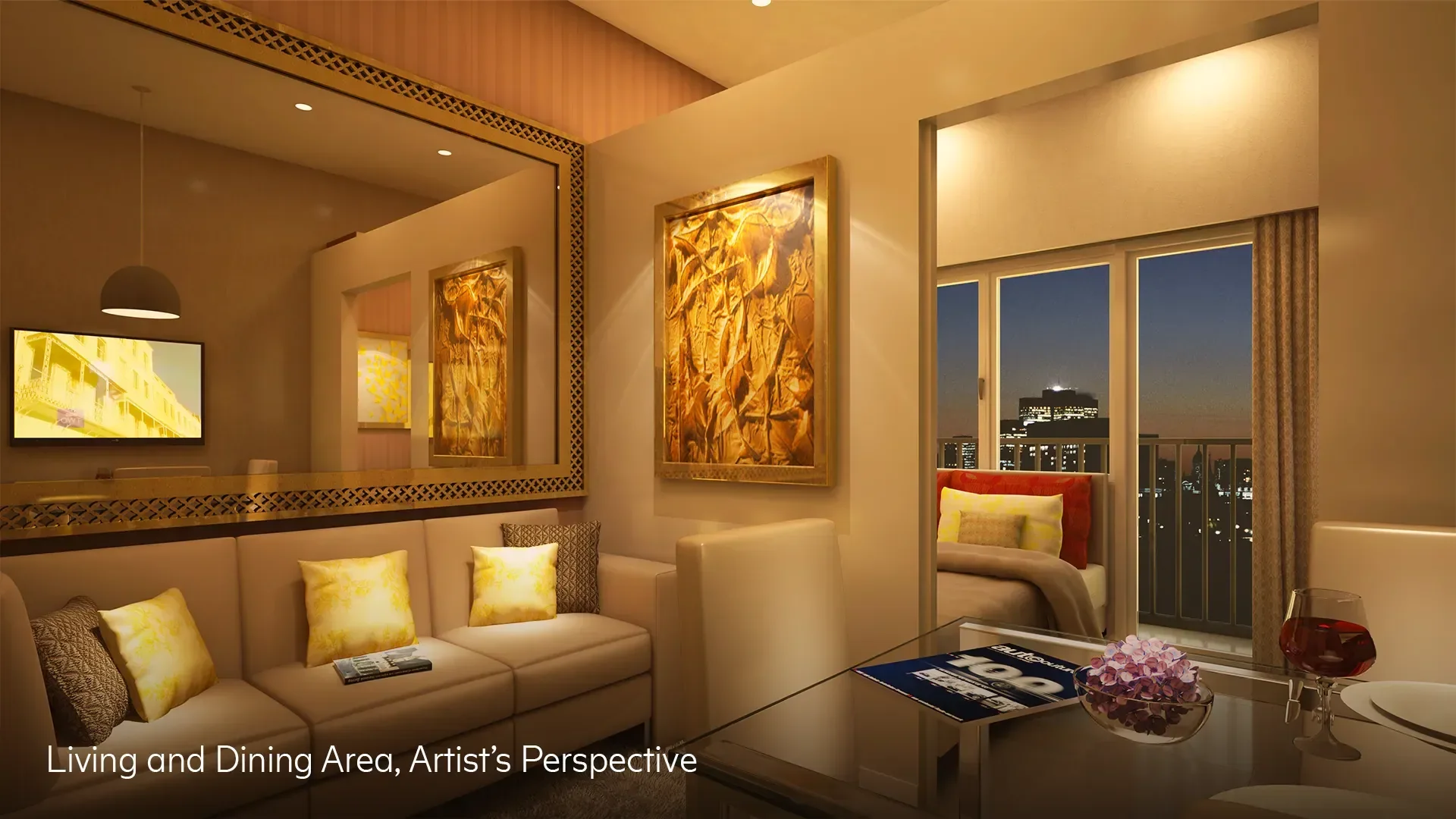 A unit interior at Fame Residences.