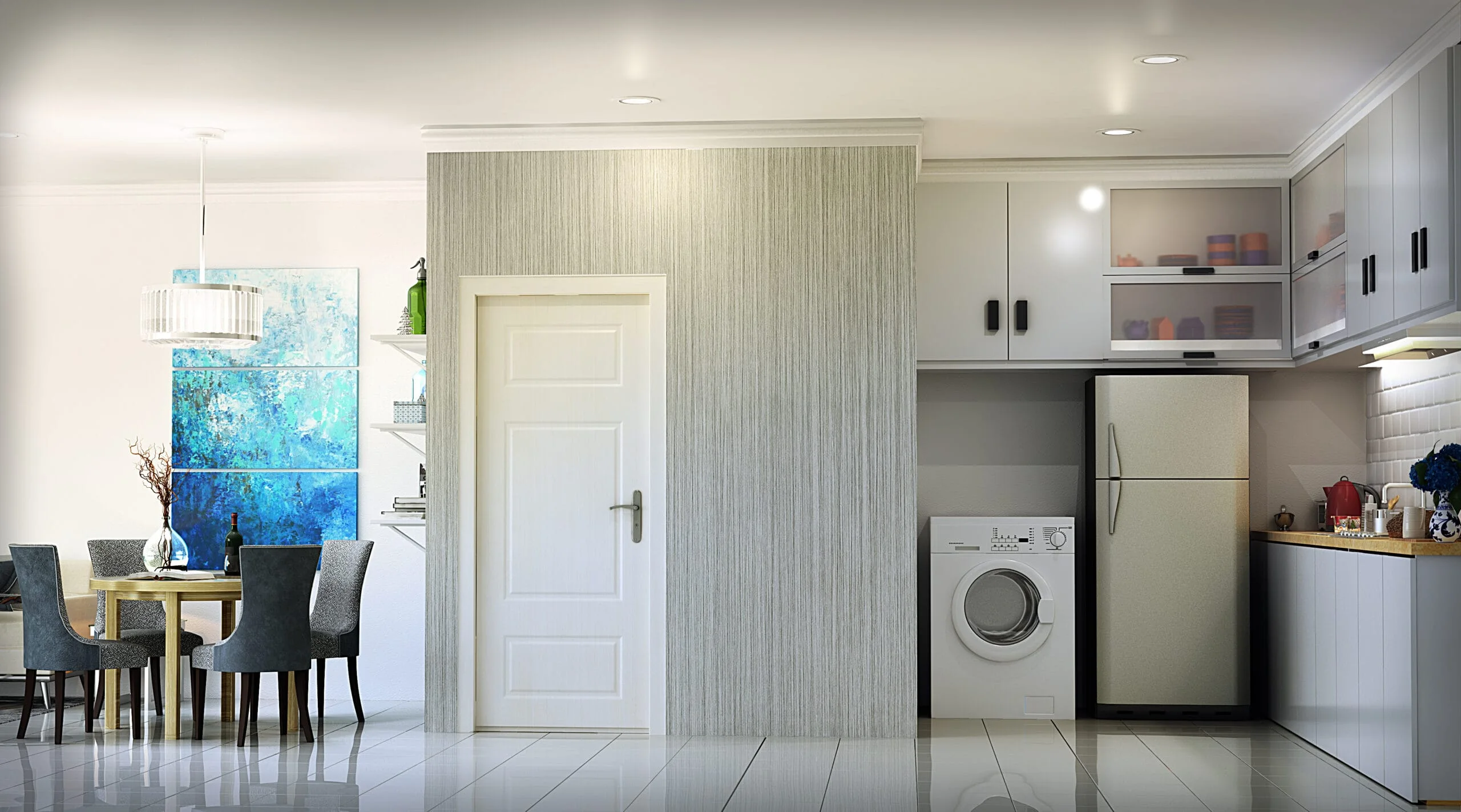 The kitchen of a 3-Bedroom dressed-up unit at Cheerful Homes.