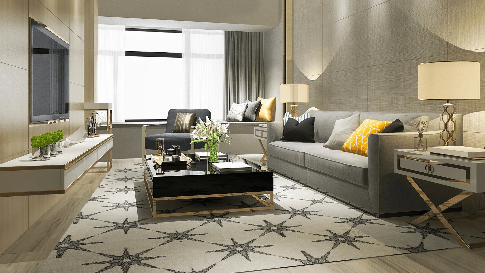 A unit interior at Red Residences.
