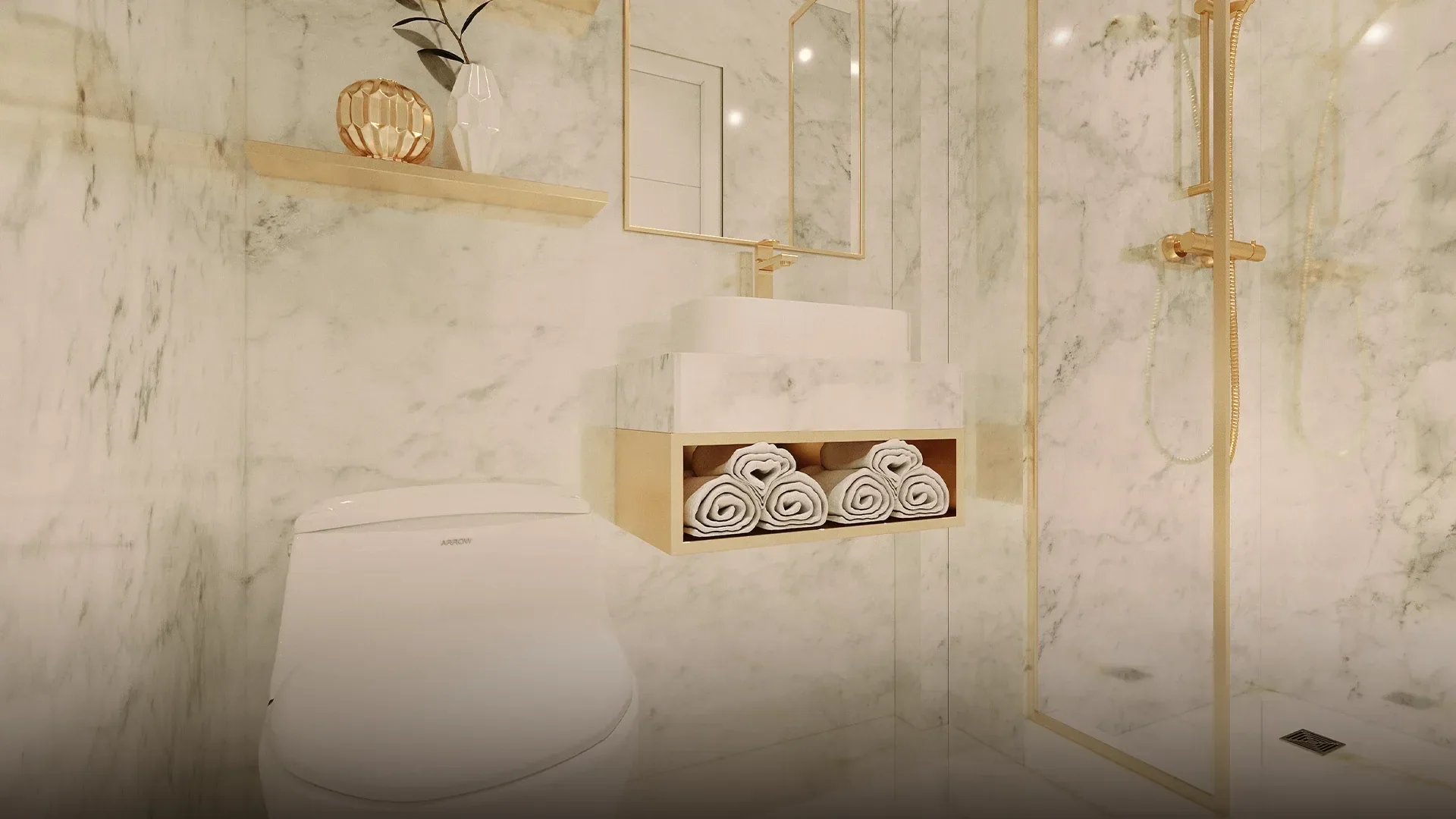A unit bathroom at Twin Residences.