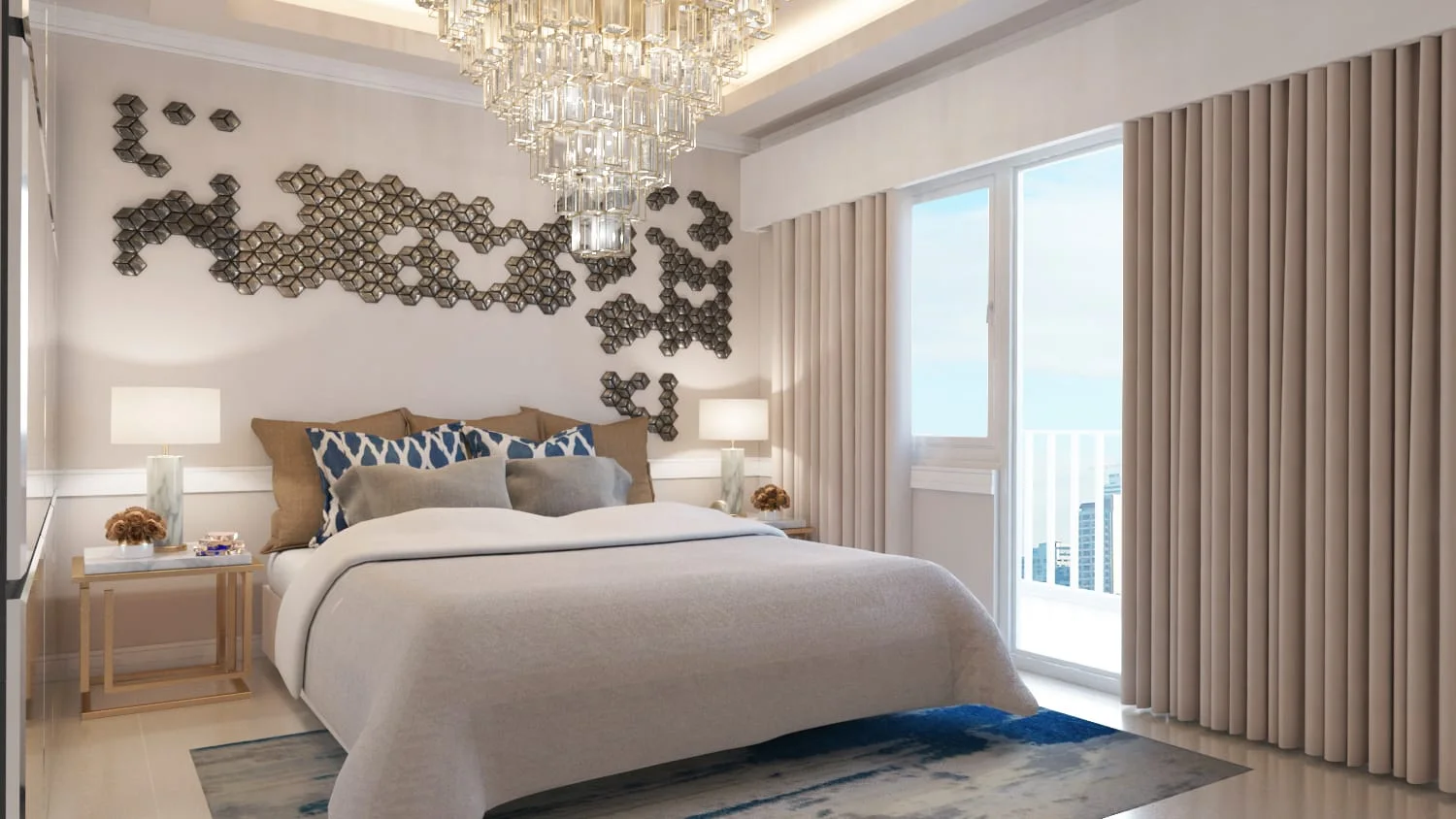 A second bedroom layout at Glam Residences.