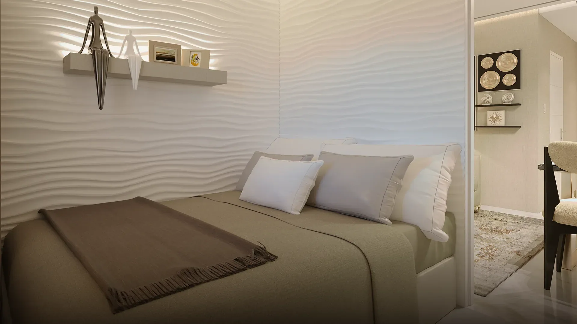 A second bedroom layout at Twin Residences.