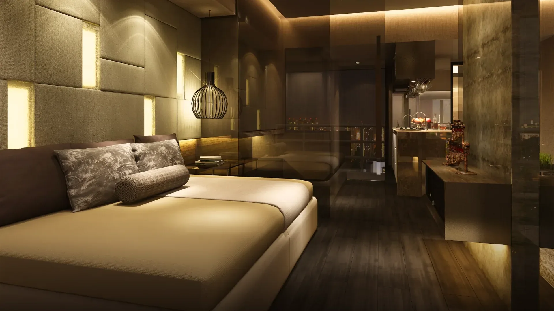 A bedroom at Air Residences.