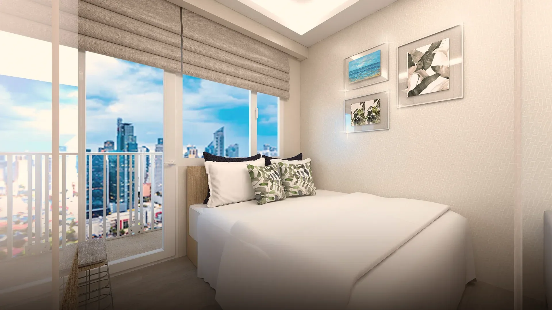 A bedroom at Lush Residences.