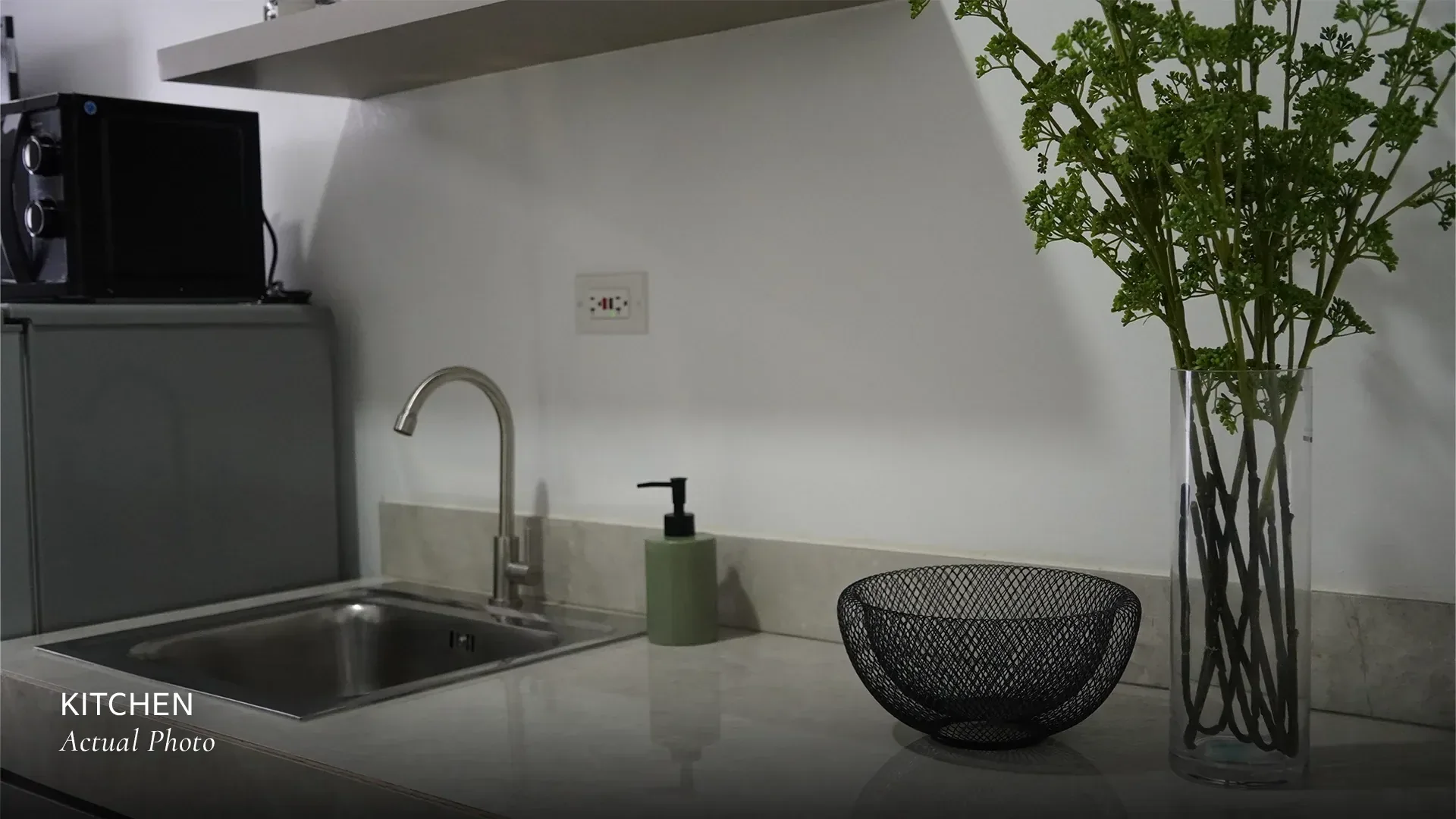 A unit kitchen at Cool Suites.