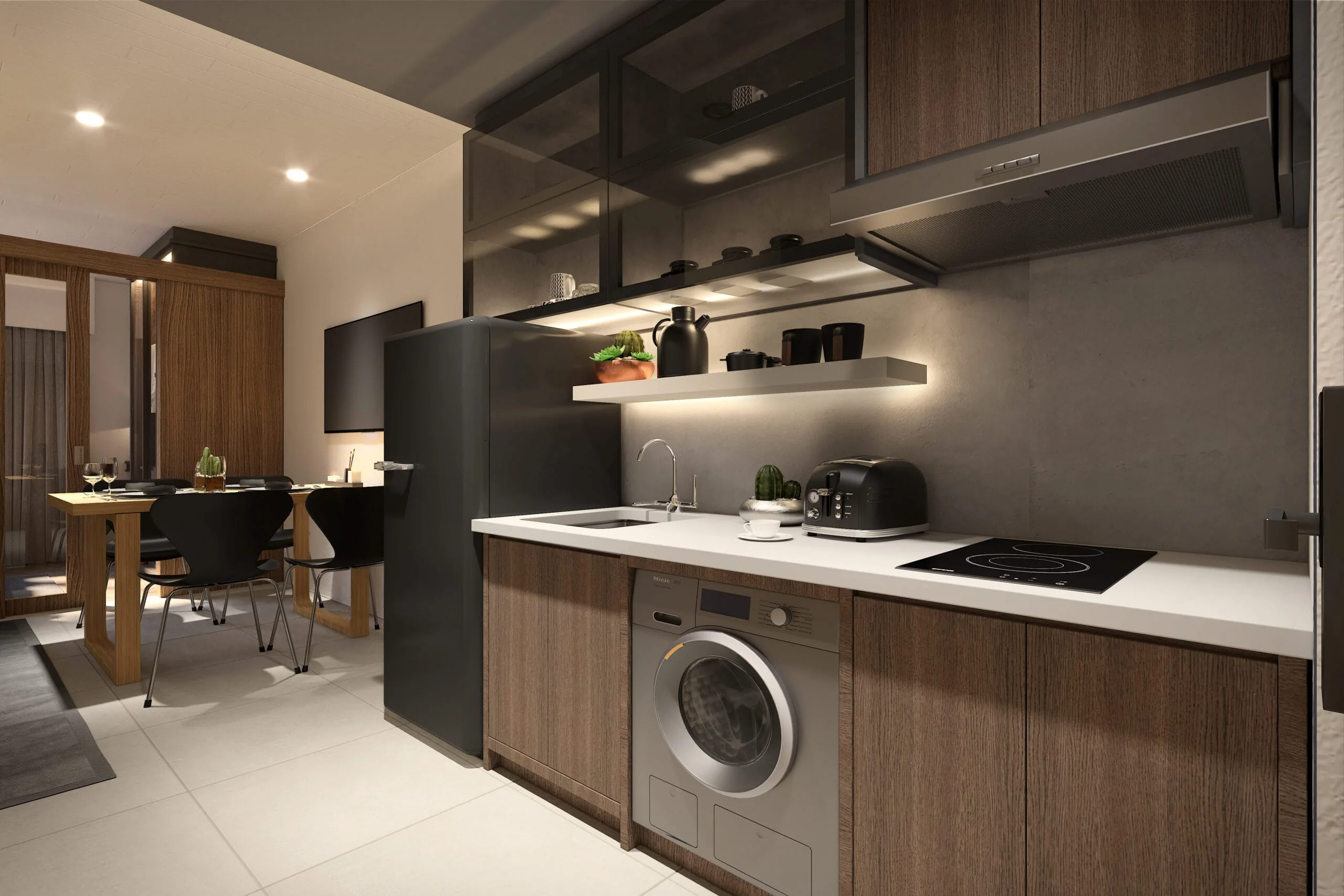 A unit kitchen at Jade Residences.
