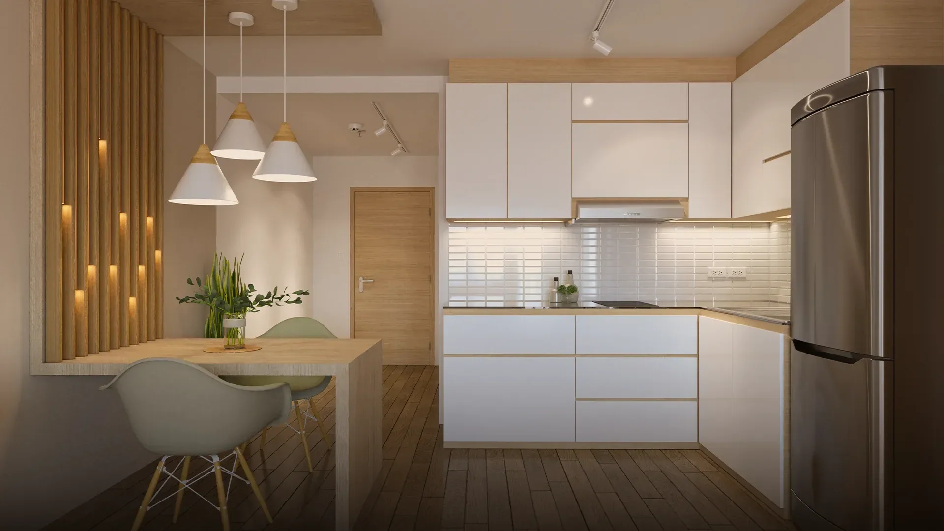 A unit kitchen at Mint Residences.