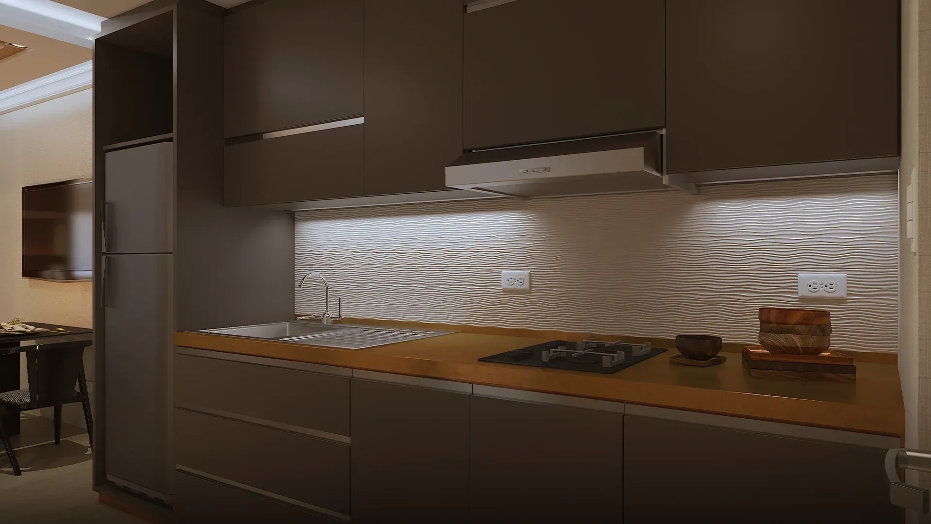 A unit kitchen at Sands Residences.