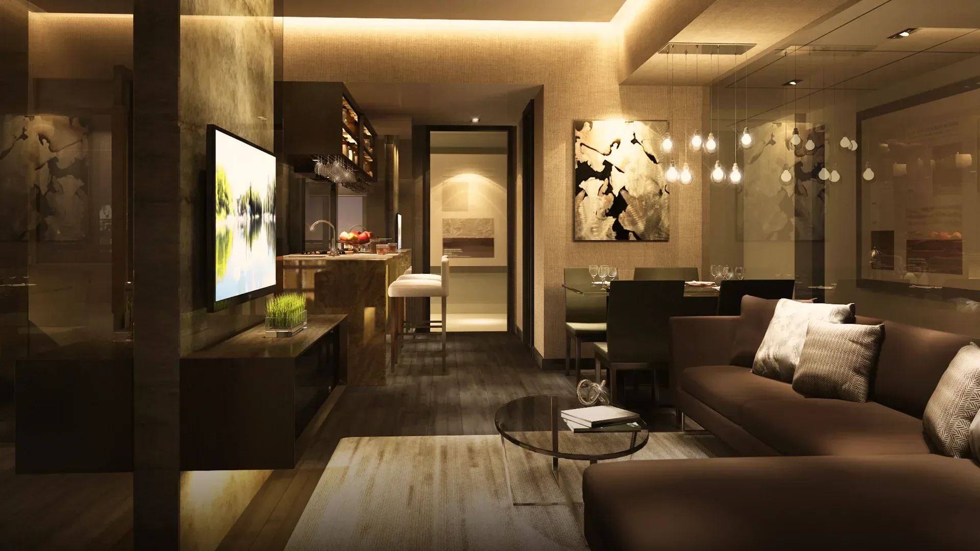 A unit living area at Air Residences.