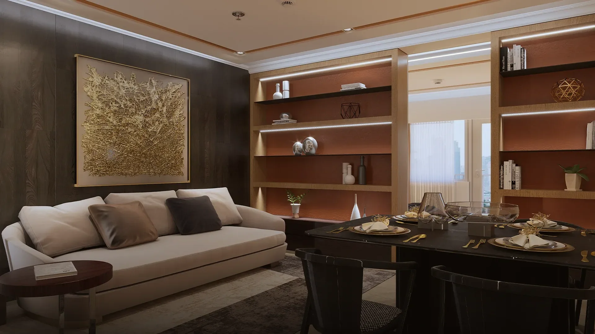 A unit living area at Sands Residences.