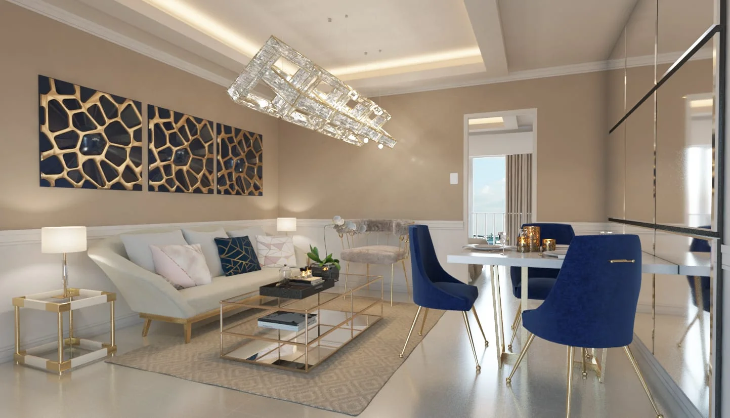 A unit living area at Glam Residences.